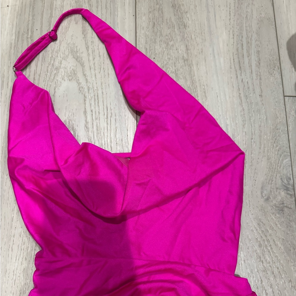 Bright Fuchsia Halter Neck dress